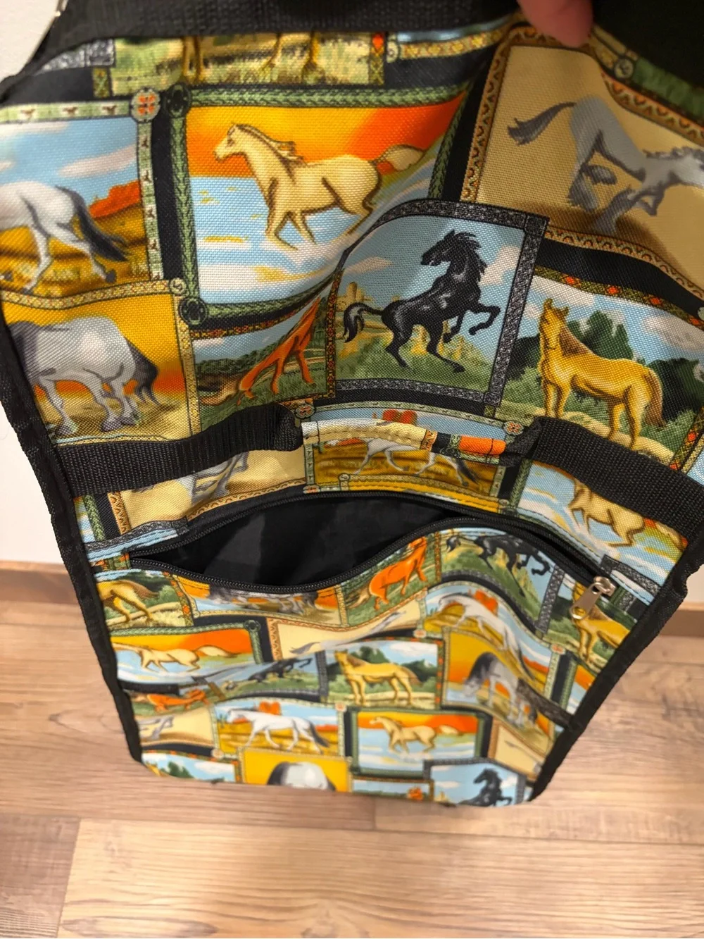 Vintage style Horse Show 4H Equestrian Patchwork Tote with wheels Travel bag